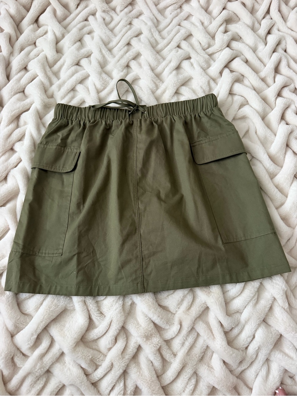 SHEIN Olive Green Cargo Skort with Elastic Drawstring Waist